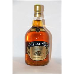 1.14L BOTTLE OF GIBSON'S 12 YEAR OLD WHISKY