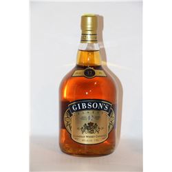 1.14L BOTTLE OF GIBSON'S 12 YEAR OLD WHISKY