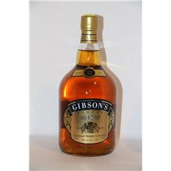 1.14L BOTTLE OF GIBSON'S 12 YEAR OLD WHISKY