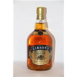 1.14L BOTTLE OF GIBSON'S 12 YEAR OLD WHISKY