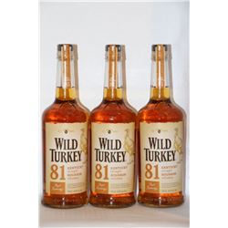 3 BOTTLES OF WILD TURKEY BOURBON WHISKEY