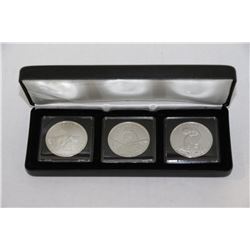 SET OF THREE 1 OZ CANADIAN $5 COINS
