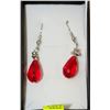 Image 1 : HANDCRAFTED RED SWAROVSKI DROP EARRINGS