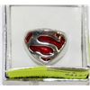 Image 1 : SILVER PLATE AND ENAMEL SUPERMAN LOGO RING SIZE 8