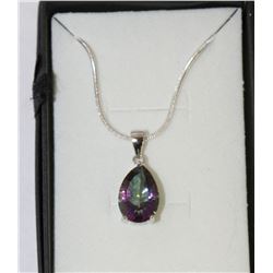 4 CT MYSTIC TOPAZ TEARDROP SHAPED PENDANT