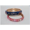 Image 1 : PAIR OF ENAMALED BRACELETS, BLUE AND PINK