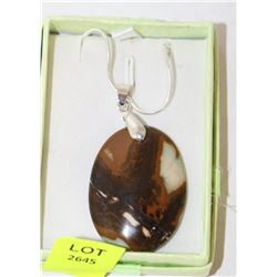 HANDCRAFTED PICASSO JASPER PENDANT ON SNAKE CHAIN