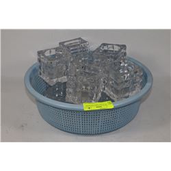 BOWL OF GLASS TABLE TEALIGHTS
