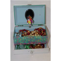 MUSICAL JEWELLERY BOX AND CONTENTS