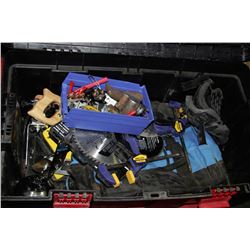 LARGE BIN OF ASSORTED TOOLS