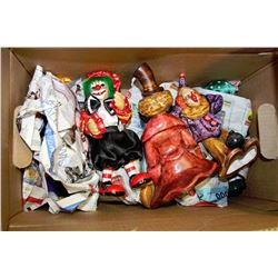 LOT OF 9 CLOWN FIGURINES