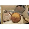 Image 1 : VINTAGE CAST IRON FRYING PAN, COAL SHOVEL & SICKLE