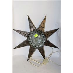 METAL AND GLASS STAR LAMP