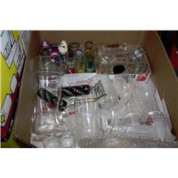 BOX OF SHOOTER GLASSES & BEER MUGS