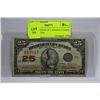 Image 1 : 1923 DOMINION OF CANADA 25 CENT SHINPLASTER