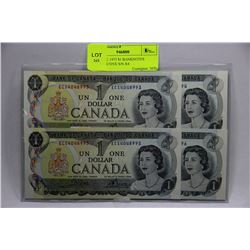 GEM UNC 1973 $1 BANKNOTES CONSECUTIVE S/N X4