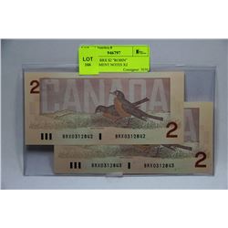 UNC 1986 BRX $2 "ROBIN" REPLACEMENT NOTES X2