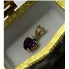 Image 1 : 14K YELLOW GOLD HEART SHAPED AMETHYST PENDANT