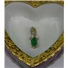 Image 1 : 10K YELLOW GOLD EMERALD & DIAMOND PENDANT