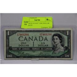 1954 "DEVIL'S FACE" ONE DOLLAR BANKNOTE