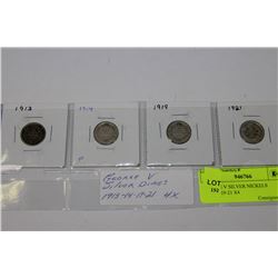 GEORGE V SILVER NICKELS 1913-14-19-21 X4