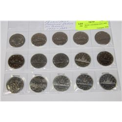 15 UNC/PROOF CANADIAN DOLLARS INCLUDING