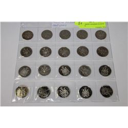 20 UNC PROOF CANADIAN 50 CENTS 1968-2002