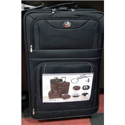 NEW BLACK 4 PIECE LUGGAGE SET