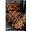 Image 1 : NEW ORANGE PLAID 2 PIECE LUGGAGE SET