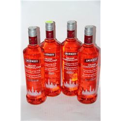 FOUR 750ML BOTTLES OF SMIRNOFF GRAND COSMOPOLITAN
