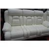 Image 3 : NEW WHITE PERFORATED LEATHER RECLING SOFA