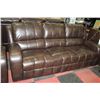 Image 2 : NEW BROWN LEATHER RECLING SOFA WITH LOVESEAT