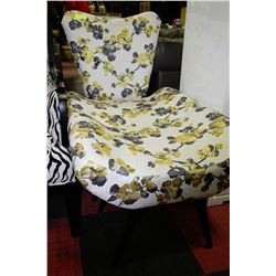 SHOWHOME FLORAL CHAIR WITH OTTOMAN