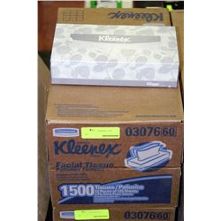 CASE WITH 12 UNUSED KLEENEX TISSUE PAPER