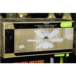 NEW 30" WHITE CEILING FAN