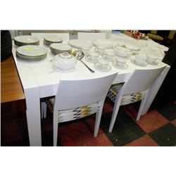 WHITE SHOWHOME TABLE WITH 4 CHAIRS