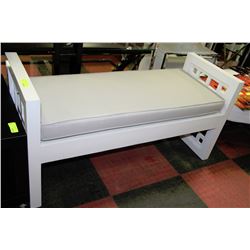 SHOWHOME WHITE AND GREY BENCH