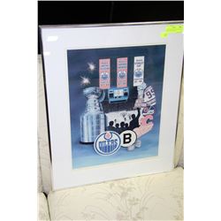 WENDY RISDALE LIMITED EDITION FRAMED OILERS PRINT