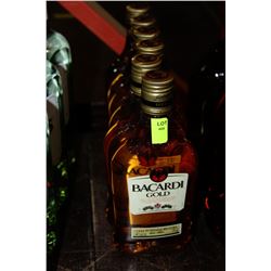 SIX 375ML BOTTLES BACARDI GOLD RUM 40%