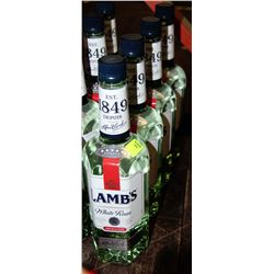 FOUR 750 ML BOTTLES LAMBS WHITE RUM 40%