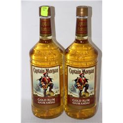 TWO 1.14LITRE BOTTLES CAPATIN MORGAN GOLD RUM 40%