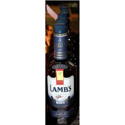 SIX 750ML BOTTLES LAMBS NAVY DARK RUM 40%