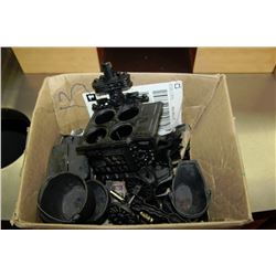 ESTATE BOX OF CAST IRON ORNAMENTS