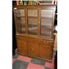 Image 1 : VINTAGE WOOD BUFFET AND HUTCH-66" TALL X 49" WIDE