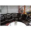 Image 1 : NEW CHOCOLATE BROWN LEATHER RECLINING SECTIONAL