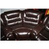 Image 3 : NEW CHOCOLATE BROWN LEATHER RECLINING SECTIONAL