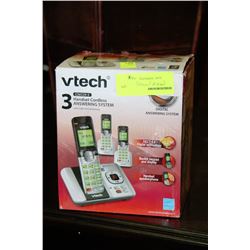 NEW V-TECH 3 HANDSET CORDLESS PHONE SET