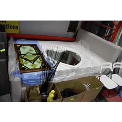 SHOWHOME GREY FABRIC QUEEN SIZE BEDFRAME