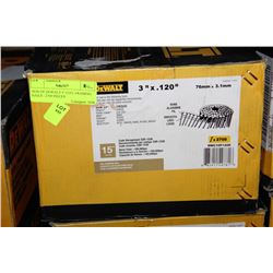 BOX OF DEWALT 3" COIL FRAMING NAILS - 2700 PIECES