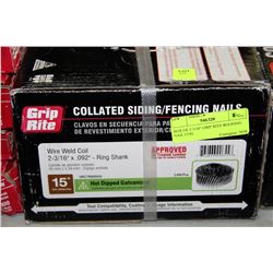 BOX OF 2 3/16" GRIP RITE ROOFING NAIL COIL